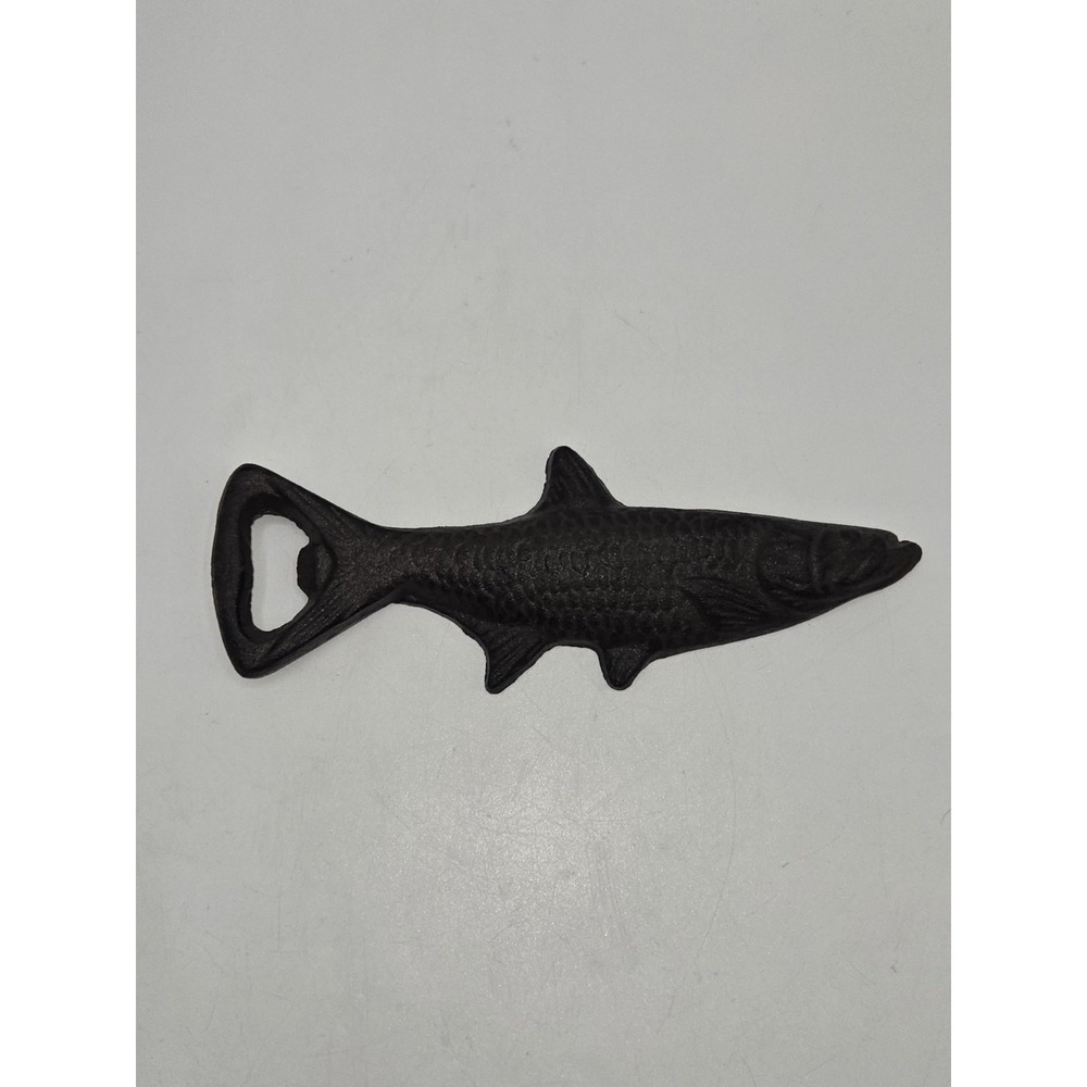 Cast Iron Fish Bottle Opener Rustic Cabin Lodge Barware 7"